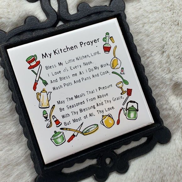 Vintage Kitchen Prayer Cast Iron Plaque - Picture 2 of 3
